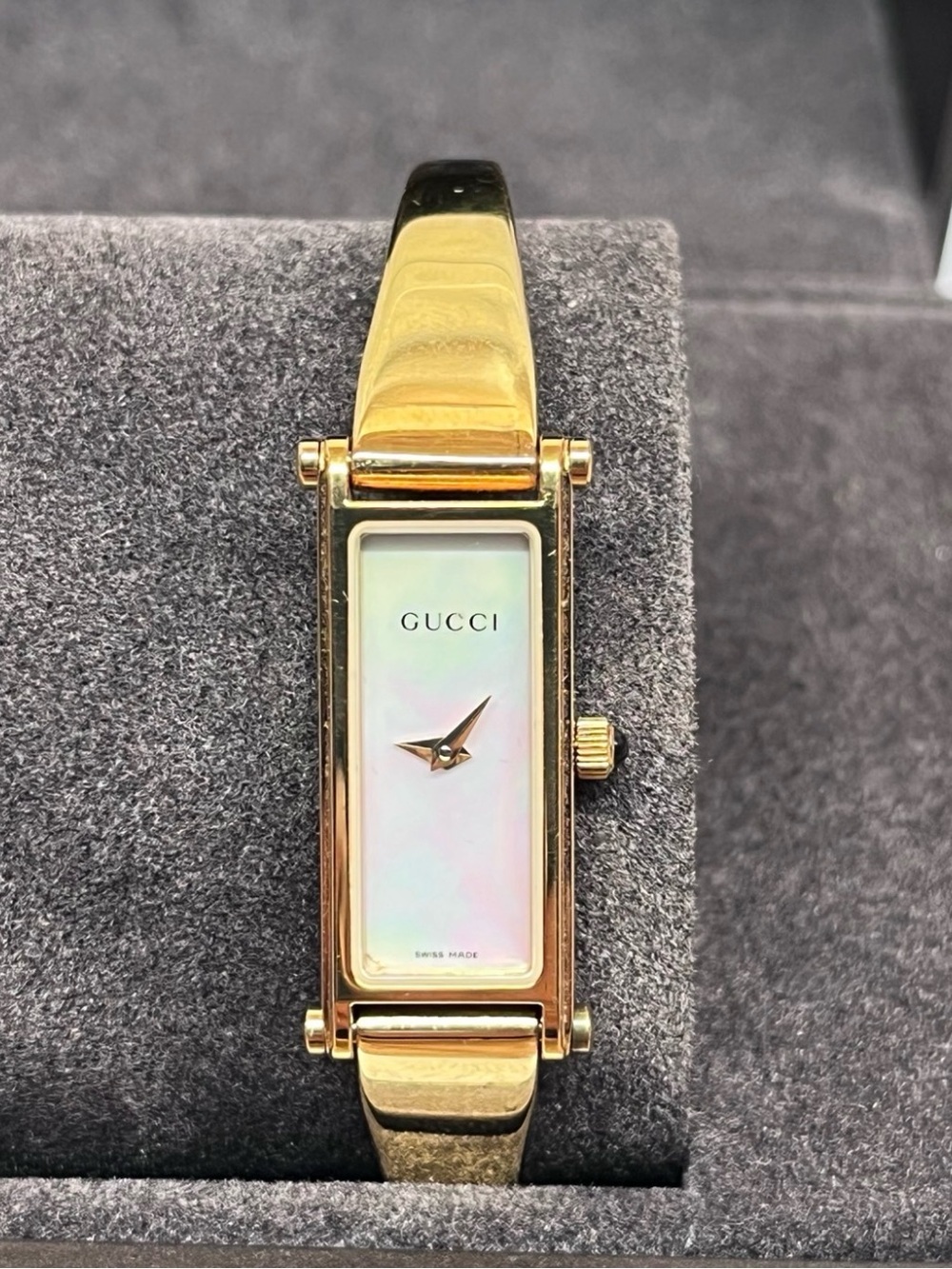 Gucci Gold Tone Bracelet Watch with Red Accent - Picture 2 of 3